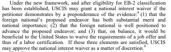 PuyangLaw's tweet photo. Know about the new analytical framework which broadens the grant of National Interest Waiver petitions. There are also policy updates relating to STEM field, letters from government entities, and provisional degrees. #niw #eb2niw https://t.co/FfKMutYPY6