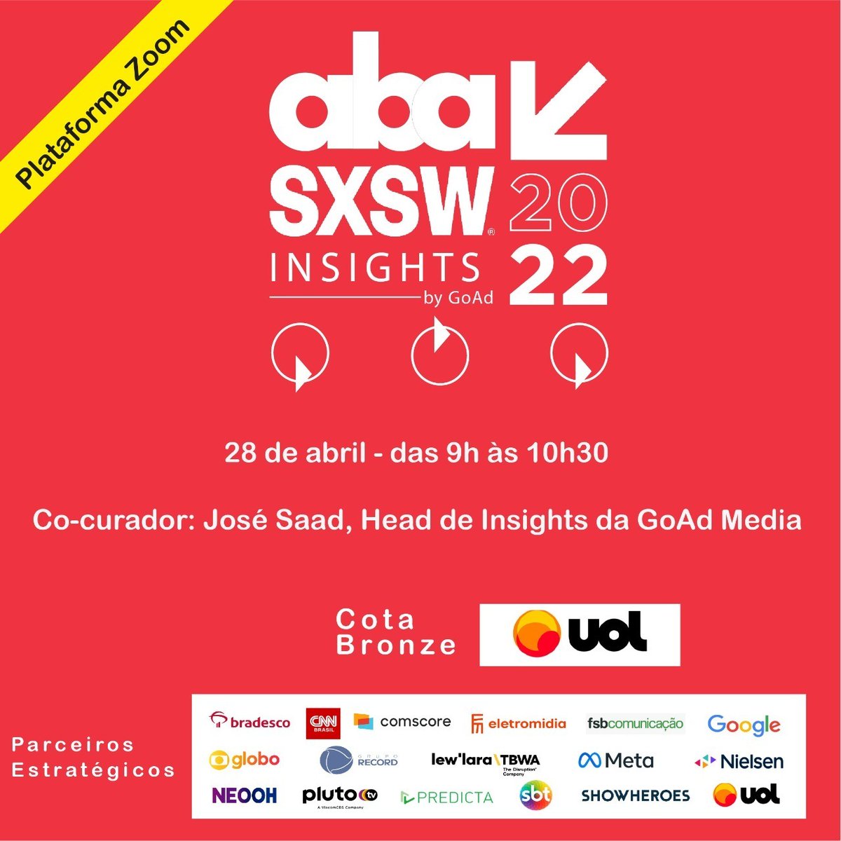 abatransformar's tweet photo. É amanhã!!! Não perca! 

A ABA promoverá, das 9h às 10h30, amanhã, 28/04, o ABA SXSW Insights 2022, by GoAd, evento online, com cocuradoria de José Saad, da GoAd Media.

✅Inscreva-se: https://t.co/XawDnzofcM

#aba #aba2022 #aba2025 #abatransformar #abaessencial #nossomosaba https://t.co/6kig9RxhTK