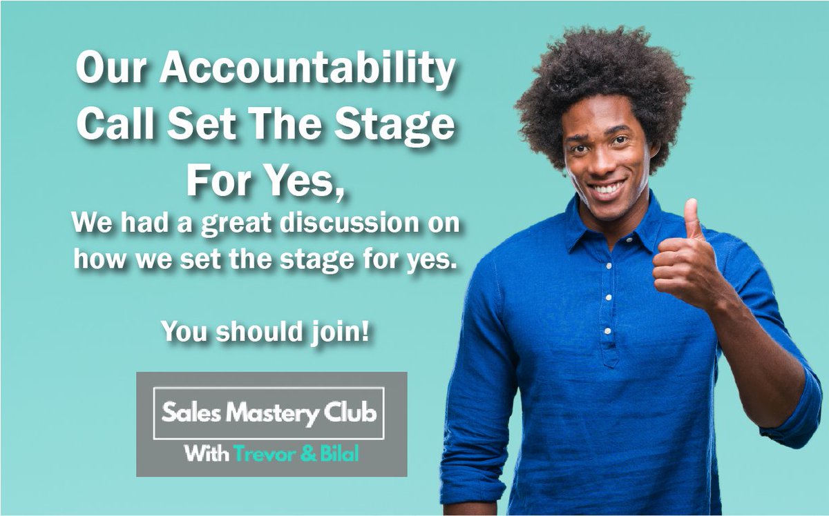 SyedBilalWasim's tweet photo. Sale is not a one-step process, it is a journey you take your client on, to get a YES.

On our accountability call, we helped professionals create the stage for getting a YES from their clients. 

#sales #coaching #training #sale https://t.co/zbi1MAJwmi