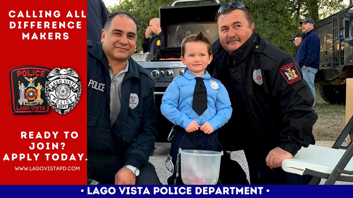 LagoVistaPD's tweet photo. Join Our Team!! The Lago Vista Police Department is hiring! Come be apart of one of the fastest growing and progressive agencies in the Texas Hill Country. Laterals accepted, apply today: https://t.co/FiTMYz4Pby #LagoVistaPD #CityofLagoVista #ApplyNow #ComeMakeADifference https://t.co/D6ktA0vpLg