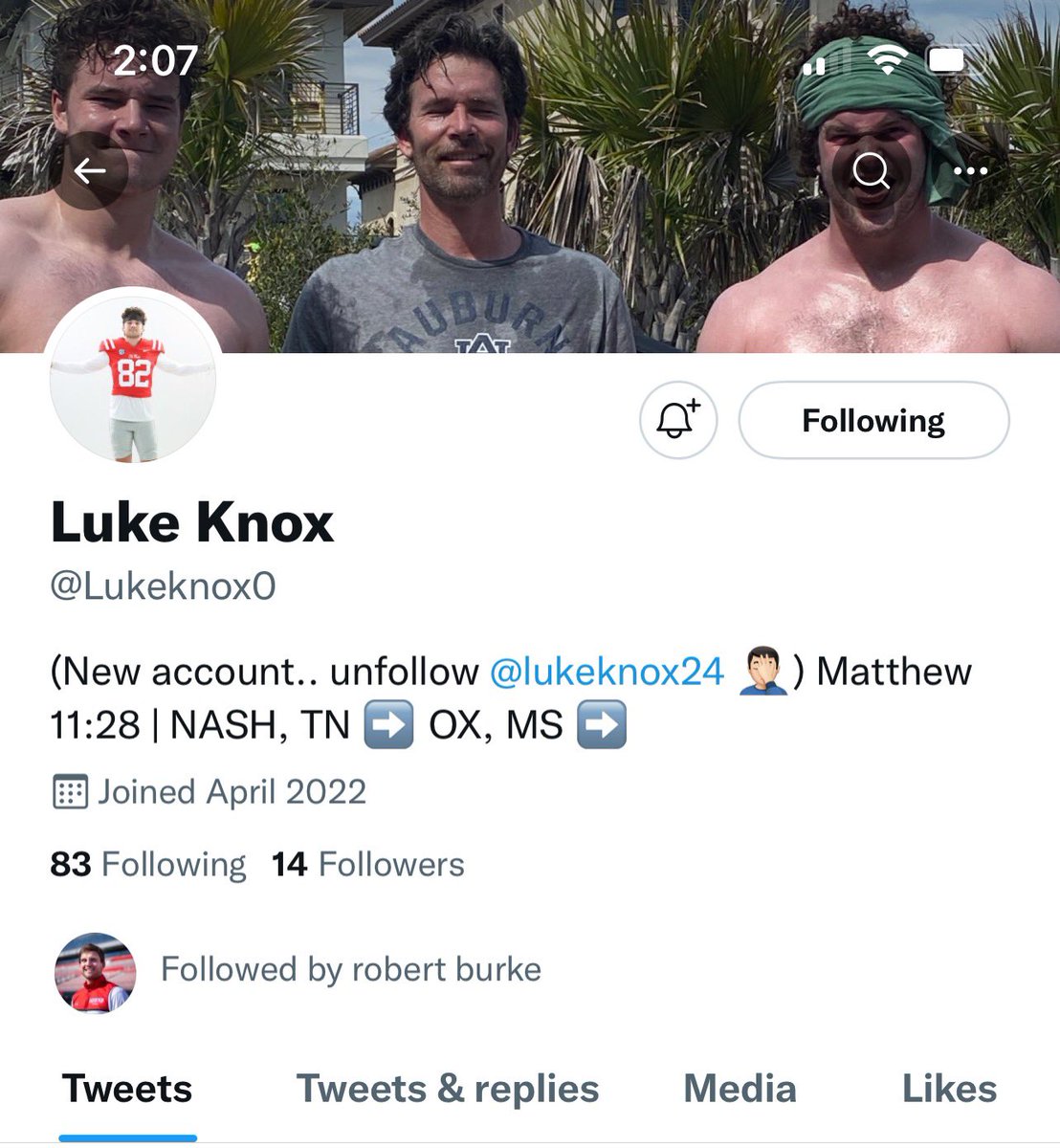 tate_pierson's tweet photo. Everyone give the lil cuz a follow on his new account! @Lukeknox0 https://t.co/612HrvRcMn