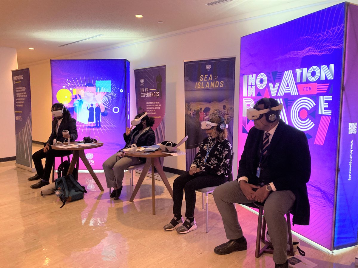 JapanMissionUN's tweet photo. 🌏Experience #ClimateChange Impacts🌍

360° #VirtualReality Experience “Sea of Islands” is happening right now at the Vienna Café, in UNHQ, organized by @UNDPPA &amp; @JapanMissionUN ! 

Feel free to come by!✨

🕓Limited exhibition by 4 PM, 29 April 2022. https://t.co/AqQBsdmA2R