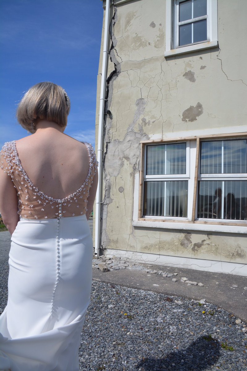 Every bride deserves to leave a home that she would want to return to, only swallows are making a nest here! #micaredress #micanationwide @McHughJoeTD @PaddyDiver4 @micaactiongroup  @DarraghOBrienTD and not @daraobriain @weddingchicks #weddingday #weddingdress #Donegal #disaster