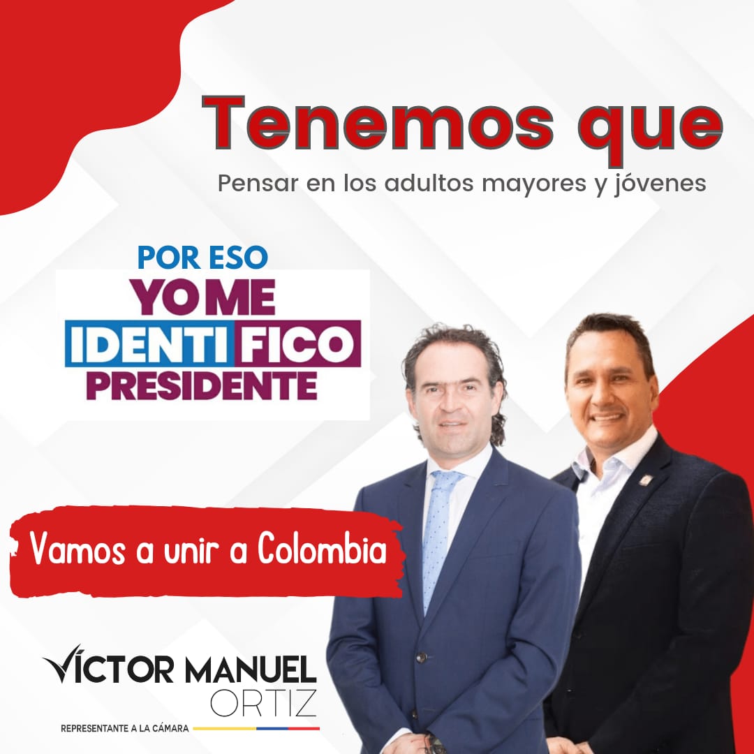 Víctor Manuel Ortiz Joya (@victormaortiz) on Twitter photo Trabajamos incondicionalmente por los adultos mayores y jóvenes, por eso y por tantos ejes programáticos que coinciden con los principios liberales, yo #MeIdentiFICO. <a href="/FicoGutierrez/">Fico Gutiérrez</a>
Esto no se trata de odios, divisiones de clases e ideologías. ¡¡Tenemos que unir a Colombia!! Trabajamos incondicionalmente por los adultos mayores y jóvenes, por eso y por tantos ejes programáticos que coinciden con los principios liberales, yo #MeIdentiFICO. <a href="/FicoGutierrez/">Fico Gutiérrez</a>
Esto no se trata de odios, divisiones de clases e ideologías. ¡¡Tenemos que unir a Colombia!!