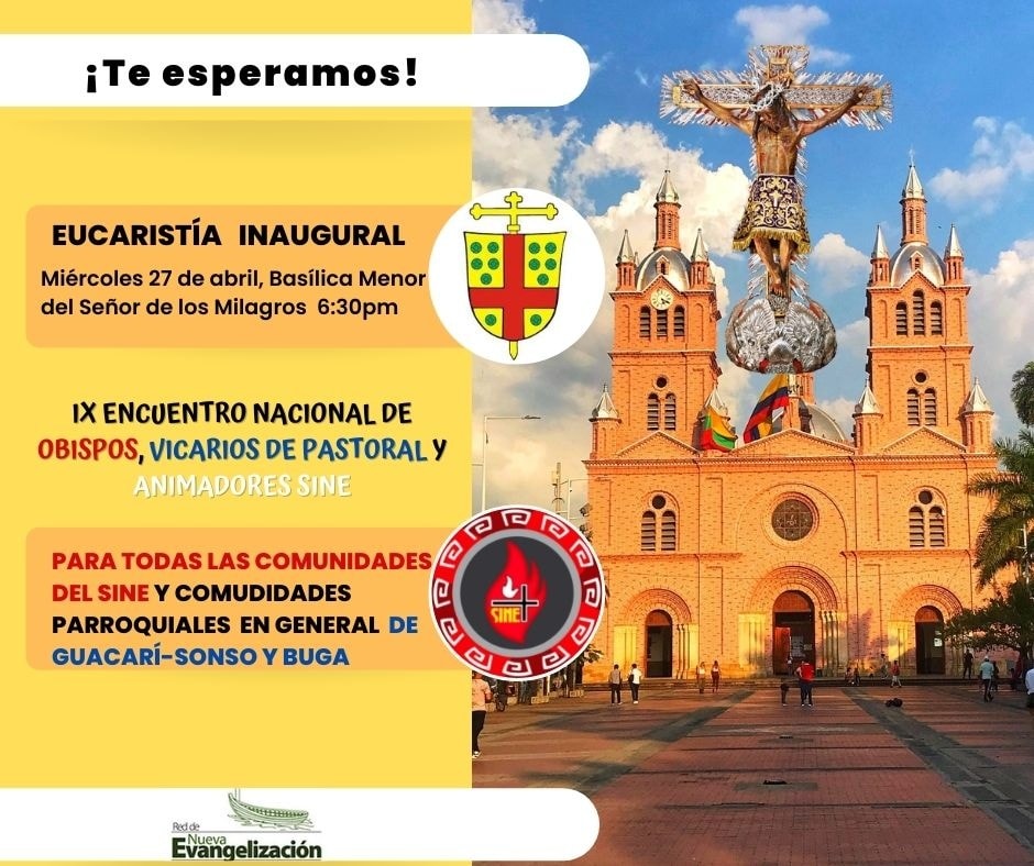 #Hoy daremos inicio al IX Encuentro nacional de Obispo, Vicarios de Pastoral y Animadores del #SINE, bajo el lema #ComuniónYMisión

#RedDeNuevaEvangelización
#SINEBuga
#SomosUnaFamilia
#Evangelización
