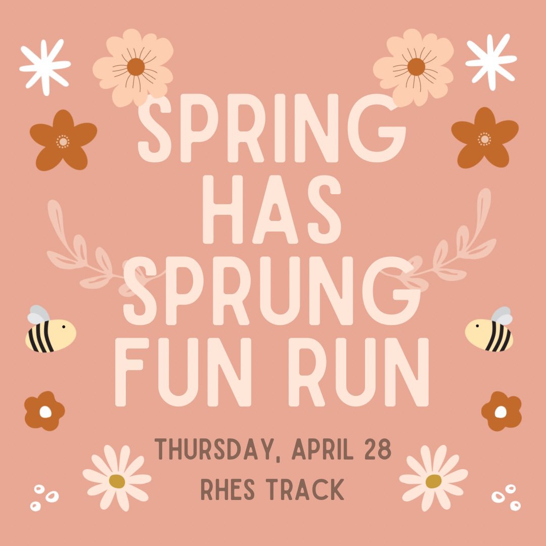 💐Weather is looking perfect tomorrow for PE’s Spring has Sprung Fun Run!  🏃If your student is staying to run, please send in a note to let their teacher know.