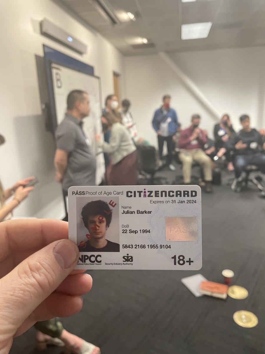 The_AVPA's tweet photo. This specimen @CitizenCard has been extremely helpful in illustrating the challenge to the digital identity community at #IIW to solve interoperability across digital proofs of age from multiple @PASS_Scheme issuers. #ISO18013 #InternetIdentityWorkshop https://t.co/LZh9fqxiPq
