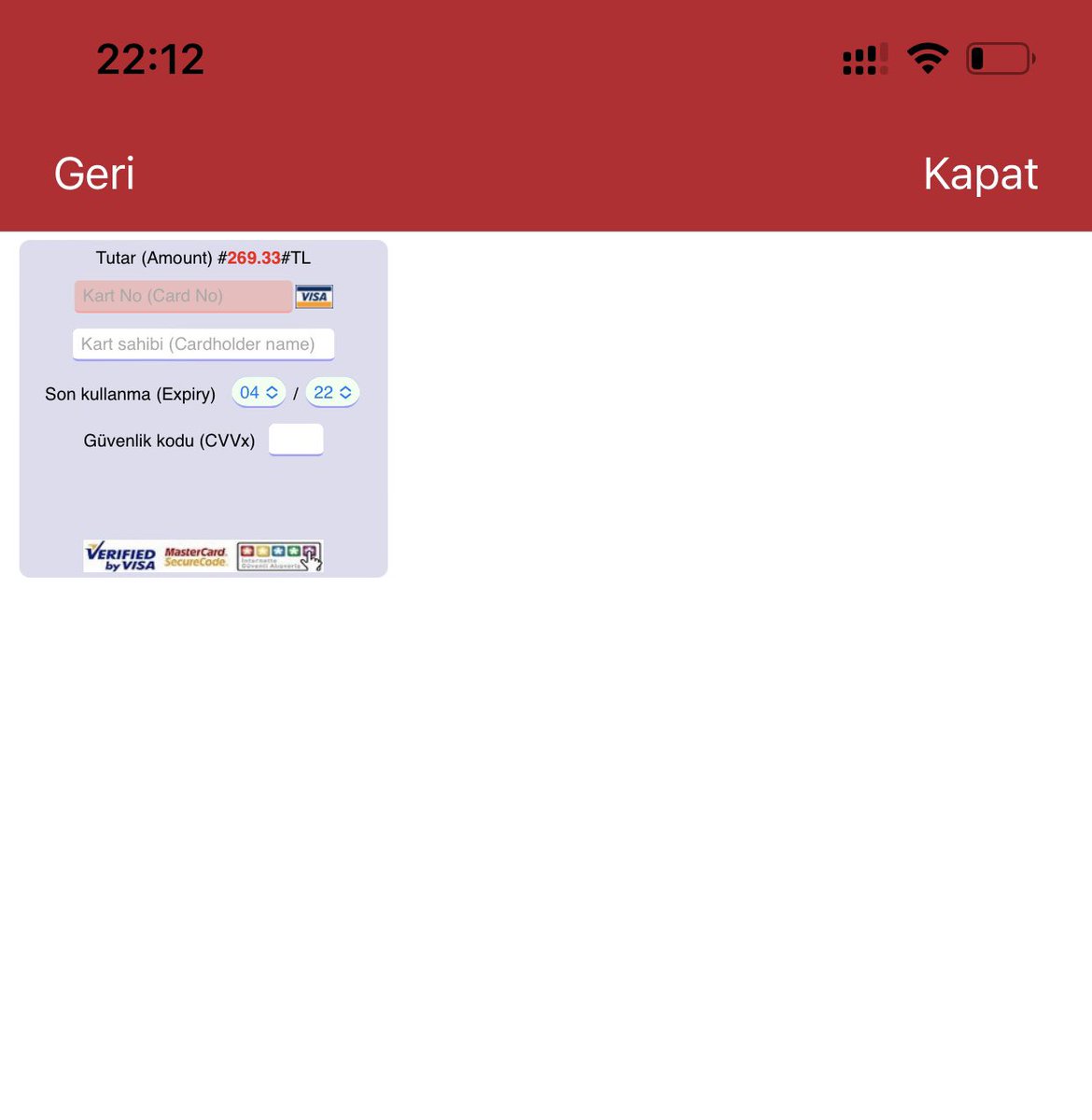 Gib mobil uygulama ödeme ekranı. :)