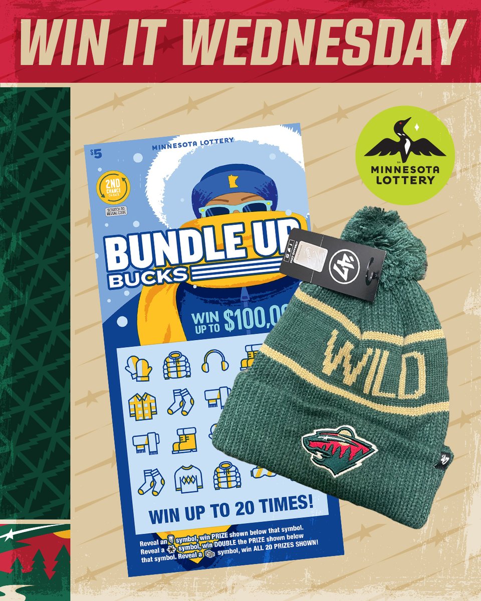 Say I’MN to #WinItWednesday!

RT for a chance to win a #mnwild hat, $50 in <a href="/mnlottery/">Minnesota Lottery</a> scratch 🎟️ and more.

Rules » bit.ly/3e3W7Yy