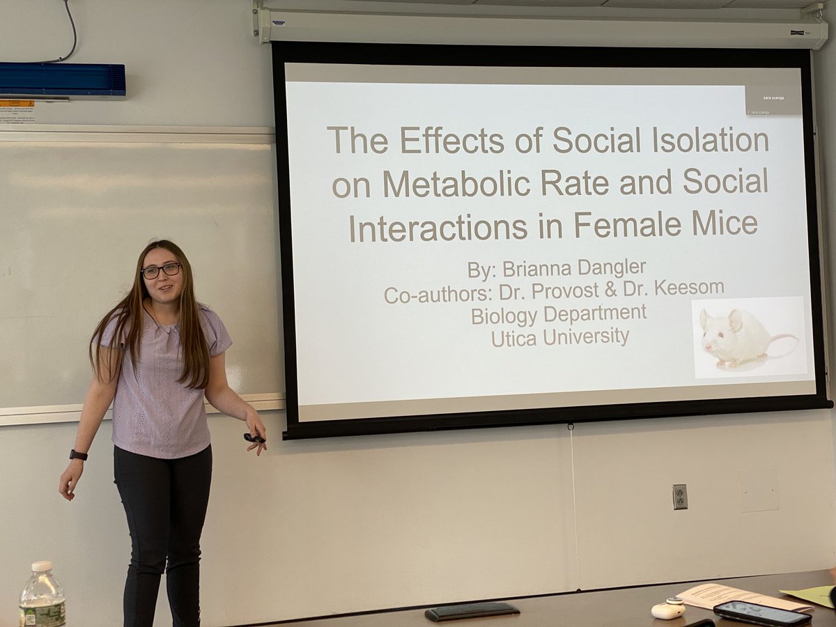 UticaBiology's tweet photo. An amazing student research day! Great talks and posters by Brianna, @GiblinJoshua @NathanR34847190 , Hannah, Adriana, and Martha, representing the labs of Dr Rockefeller, @Drpackuc , @SarahKeesom , @MicrobeDoc , @Hashemian3 , and @tprovost63 ! https://t.co/985EmJCTYl