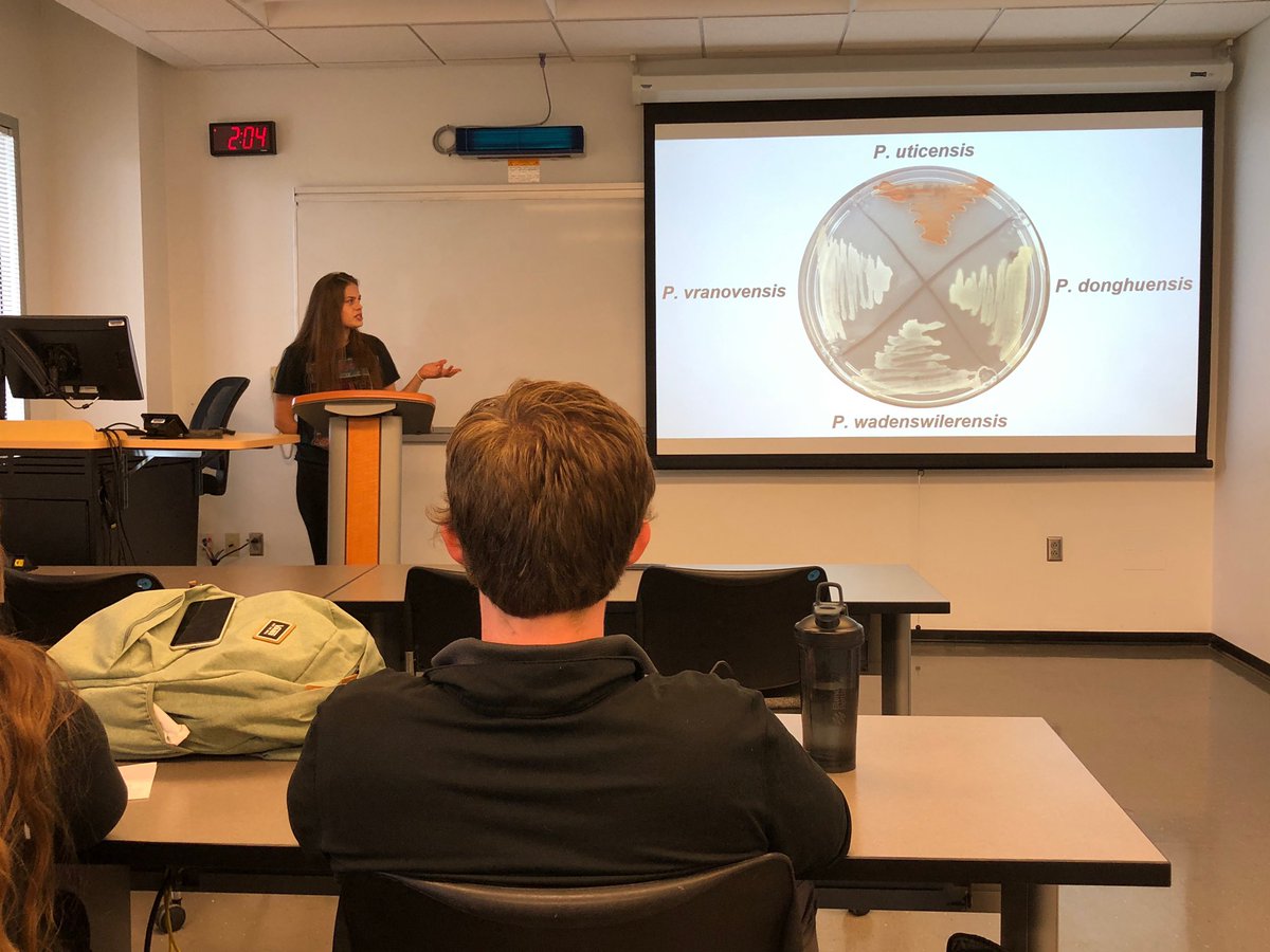 An amazing student research day! Great talks and posters by Brianna, <a href="/GiblinJoshua/">Joshua Giblin</a> <a href="/NathanR34847190/">Nathan Rice</a> , Hannah, Adriana, and Martha, representing the labs of Dr Rockefeller, <a href="/Drpackuc/">Adam</a> , <a href="/SarahKeesom/">Dr. Sarah M. Keesom</a> , <a href="/MicrobeDoc/">Larry Aaronson 🇺🇦</a> , <a href="/Hashemian3/">Hashemian</a> , and <a href="/tprovost63/">Terri Provost</a> !