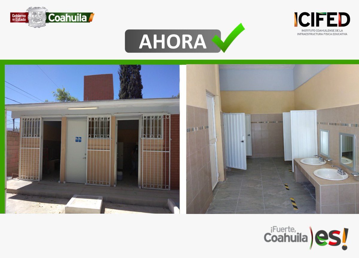 Les comparto resultados de nuestra chamba.👷🏻‍♂️👷🏻‍♀️

¡Baños nuevecitos!🚽🚰🤗

📍Jardín de Niños "Amelia Vitela de García" de la colonia Antonio Cárdenas en #Saltillo.

<a href="/mrikelme/">Miguel Riquelme</a> 
#ICIFED🏗️
#FuerteCoahuilaES💪🏻
#MejoraEnTuEducación✅