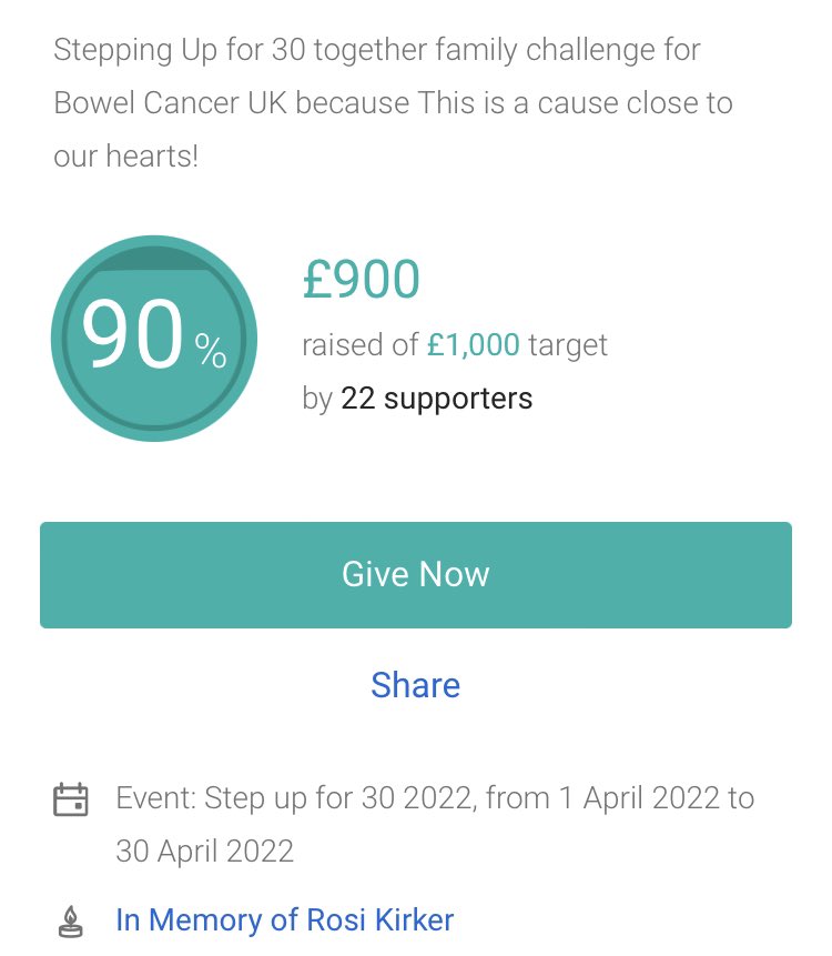 CrawfordDorcas's tweet photo. So close to our #Stepupfor30 target for @bowelcanceruk with just 3 days left to go! #bowelcancer is NI’s 2nd biggest cancer killer but it needn’t be - early diagnosis saves lives but we need to raise vital funds and awareness. Please help if you can https://t.co/DiO4zdwOKM https://t.co/NS7RFaj8Bn
