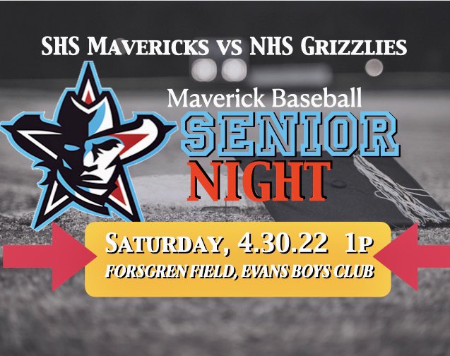 ⚾️Baseball senior day is this Saturday! 1p! Forsgren Field at Evans Boys Club. ⚾️. Oh- and we play that B street team! <a href="/SHSMavsBaseball/">Mavericks Baseball</a>