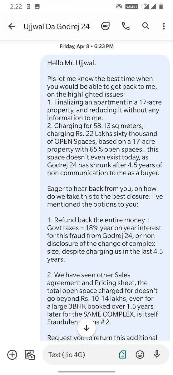 5.5 months of chasing up the CRM Team of Godrej24 Hinjewadi Pune didn't yield any results, and all we see is @GodrejGroup and <a href="/GodrejProp/">Godrej Properties Limited</a> trying to hide their mistakes, by deleting tweets! #BoycottGodrej. Seeking help from <a href="/consumercourtin/">Consumer Court India</a>