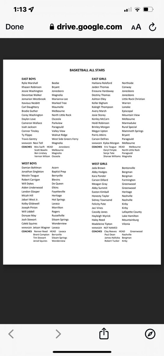 Congrats to <a href="/Corey_duceduce/">Corey Washington</a> for being named to play in the Ar High School All Star Game this June    Will represent NLR one more time