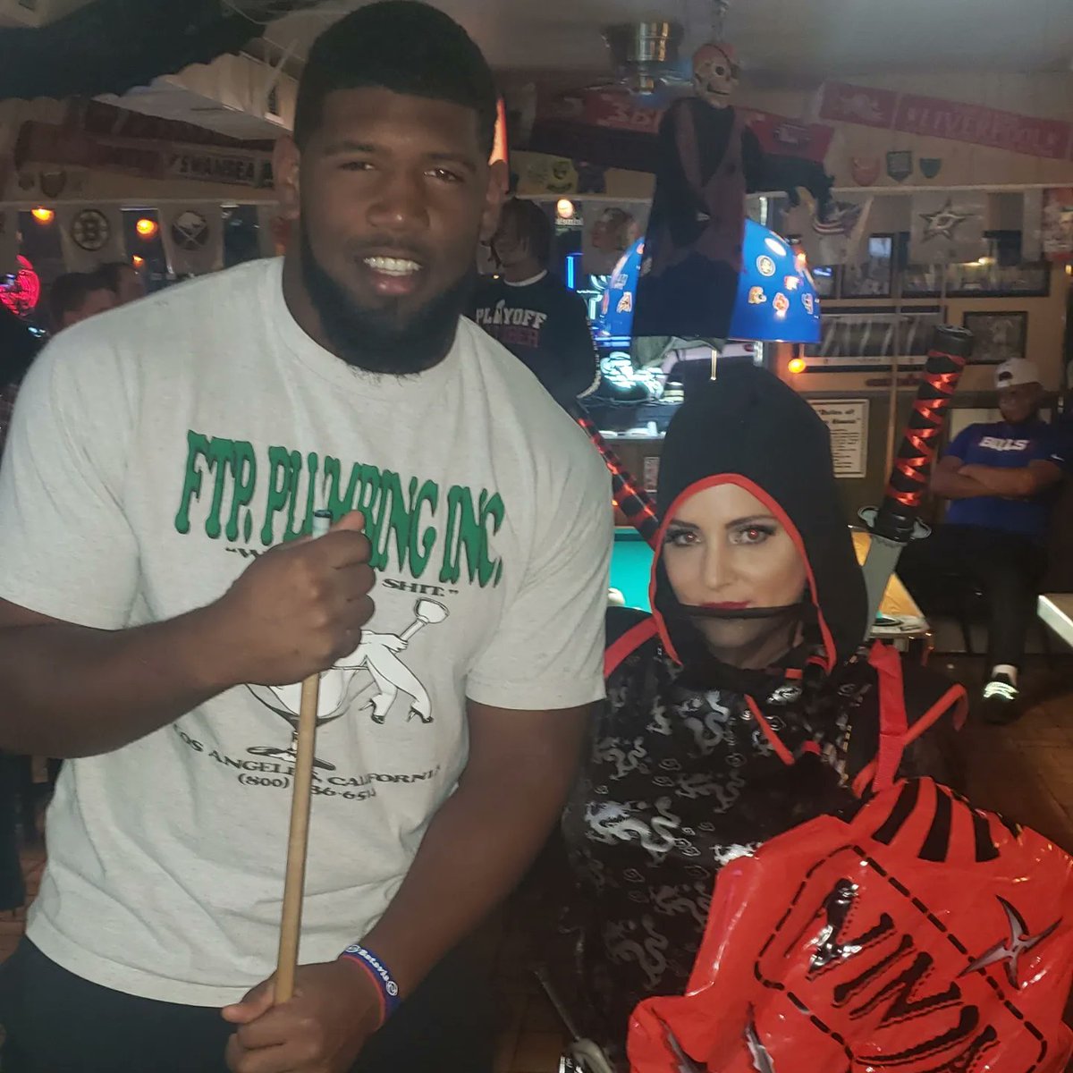 Mitchells716's tweet photo. In honor of @NFLDraft week. That #Halloween @Edoliver_11 stopped by for a visit. #gobills #billsmafia #draftpick https://t.co/5BhnDEhVEJ