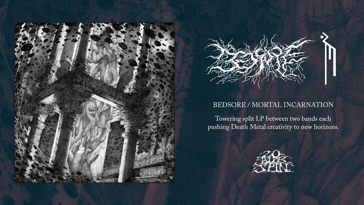 An immediate drop for you today.

The new split between BEDSORE &amp; MORTAL INCARNATION is our first split release in years. Hear it in full right now:

youtu.be/2_6kbYpEI6o

20buckspin.bandcamp.com/album/split

CD / TAPE can be ordered now with VINYL to come later.

CD in stores May 20th.