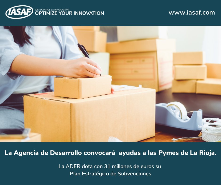 La Ag. de Desarrollo convocará 38 líneas de #ayudas para #Pymes de La Rioja.
Subvenciones para: I+D+i, reindustrialización, el #emprendimiento y el trabajo autónomo, y la #internacionalización y dinamización del #Comercio.
-Fuente:bit.ly/3vMEAeF
-¡Llámanos! 911333126