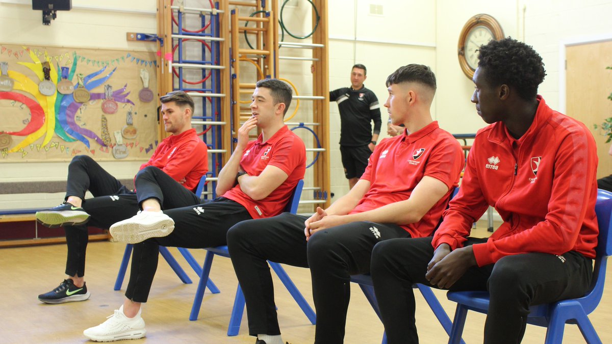 CTFCofficial's tweet photo. Charlie Raglan, Seán Long and @CTFCYofficial scholars Zac Guinan and Adulai Sambu visited @CTFCCommunity's second mixed Easter holiday camp recently to meet the participants and to talk to them about life in full-time football. #ctfc https://t.co/P2206zUv1m