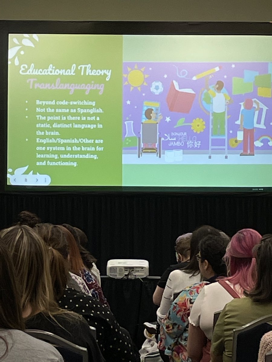 wilsonreads's tweet photo. ⁦Loved this session by ⁦@SaezChristina⁩ &amp; Carmen Lazo on incorporating bilingual read alouds into your library program! The songs were great, too!#txla22 https://t.co/k1mRa9LMpX