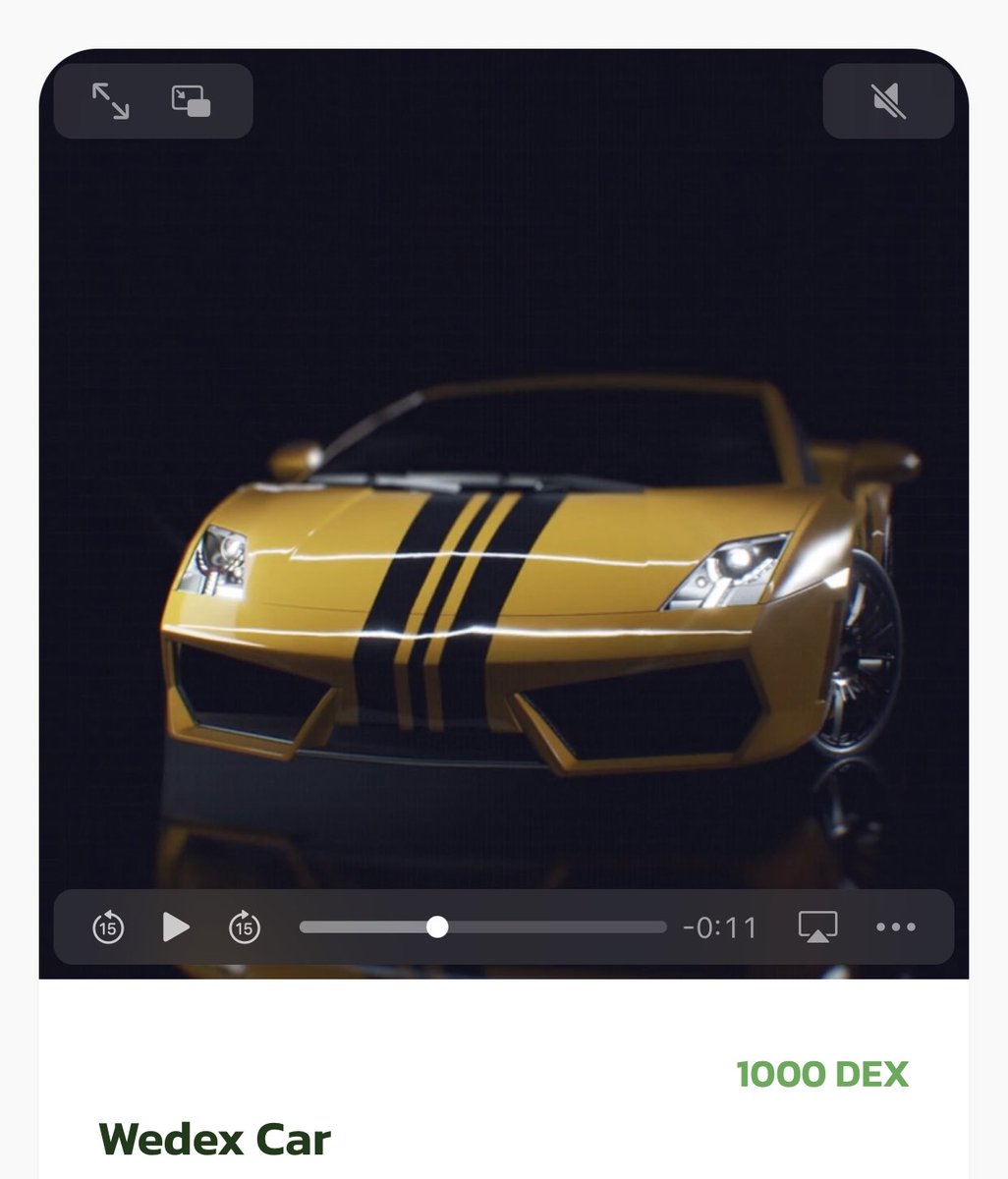 ✳️Do you want to own a Wedex Car NFT?

🙌You can get it for free if you take a short video clip of your car with Wedex decal printed and send it to email: admin@wedex.app.

📛Participate and support Wedex to get an NFT worth 1000 DEX💎💎💎