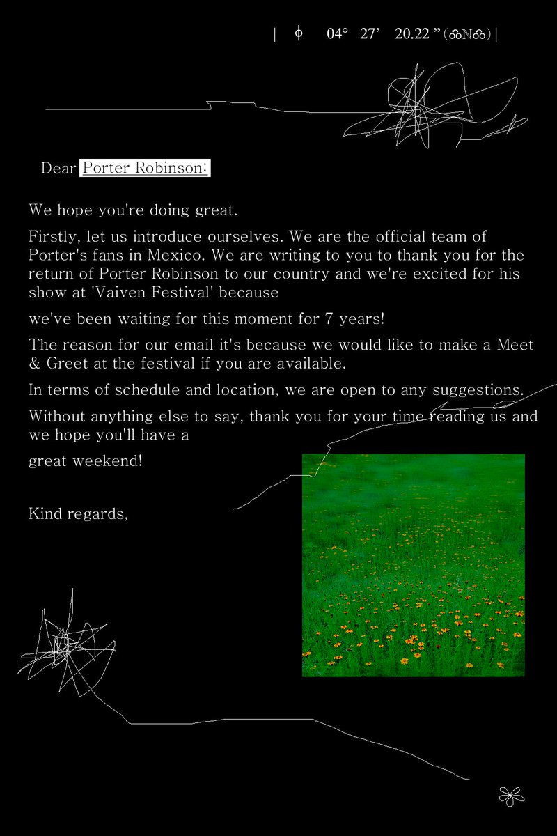 sanndysas's tweet photo. @porterrobinson @slushmgmt 

Porter Mexico wants to meet you!【=◈︿◈=】 https://t.co/sc2tHqR1oz