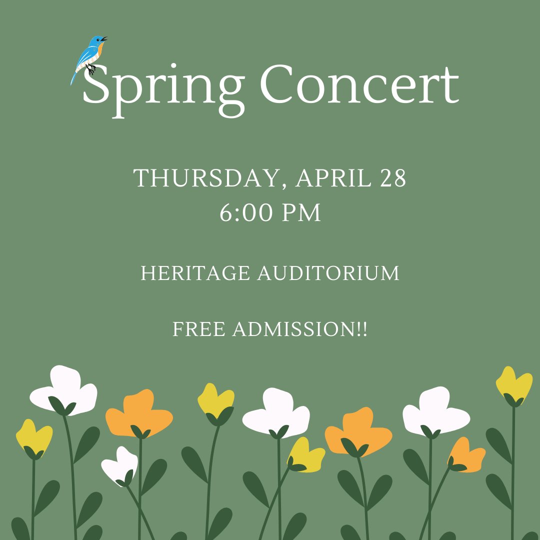 Join is for our spring concert TOMORROW at 6:00 pm!  The orchestras will be playing a variety of musical selections &amp; we'll be honoring the 2022 graduating senior class.
<a href="/HHSCoyotes/">Heritage High School</a>