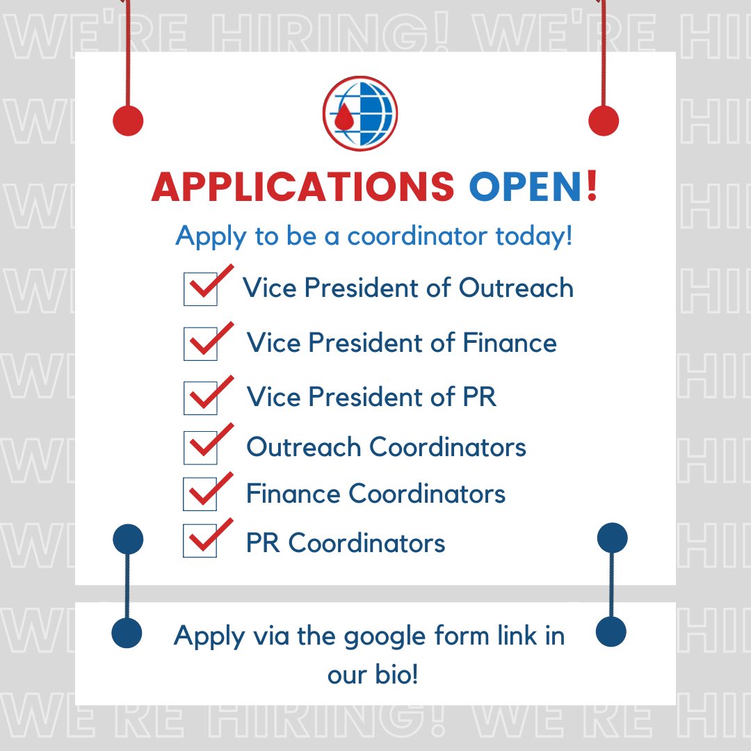 HemoglobalUW's tweet photo. Join the Hemoglobal Waterloo Exec Team! A link to the application can be in our bio. https://t.co/l5Z6C9jpS8