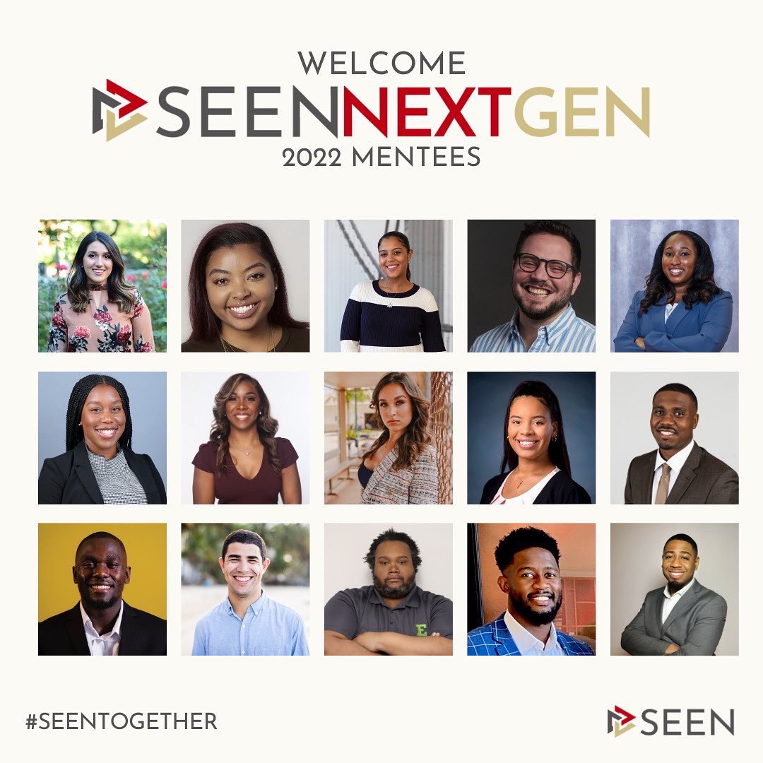 SEEN_community's tweet photo. Join us in welcoming the SEEN 2022 NextGen Mentees 🎉
We are so excited to kick off this program with our mentees & mentors tonight, & cannot wait to see what is ahead of this year’s cohort.
#SEENNextGen #SEENtogether #sportsandentertainment #sportsbiz https://t.co/WzliibLbQn