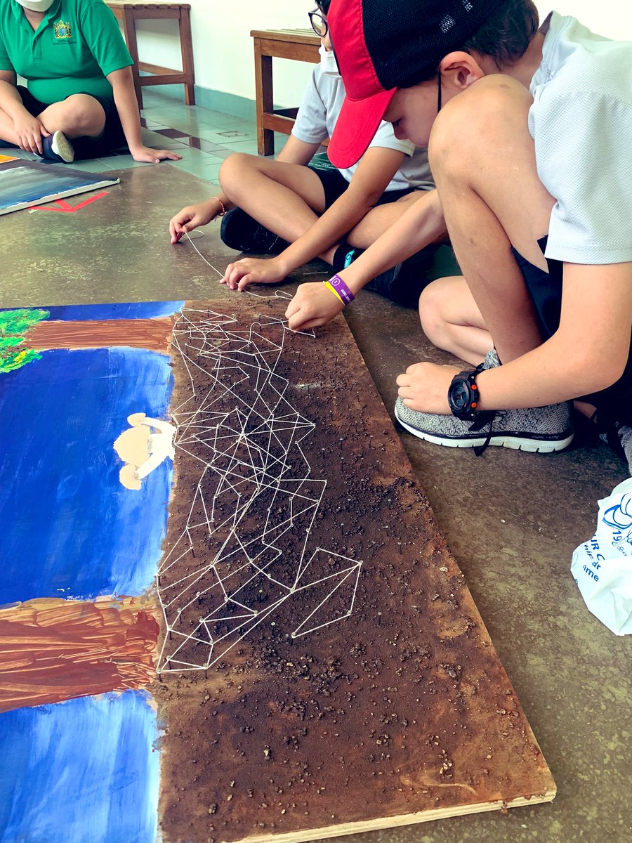 jadeegardner's tweet photo. #pypx2022 - this student is obsessed with mycelium and was inspired by the terrarium in our classroom that grew some pretty amazing root systems. He’s creating his own using nails and string as a way to show people how beautiful and important these networks are. #action https://t.co/CYiURuzisq