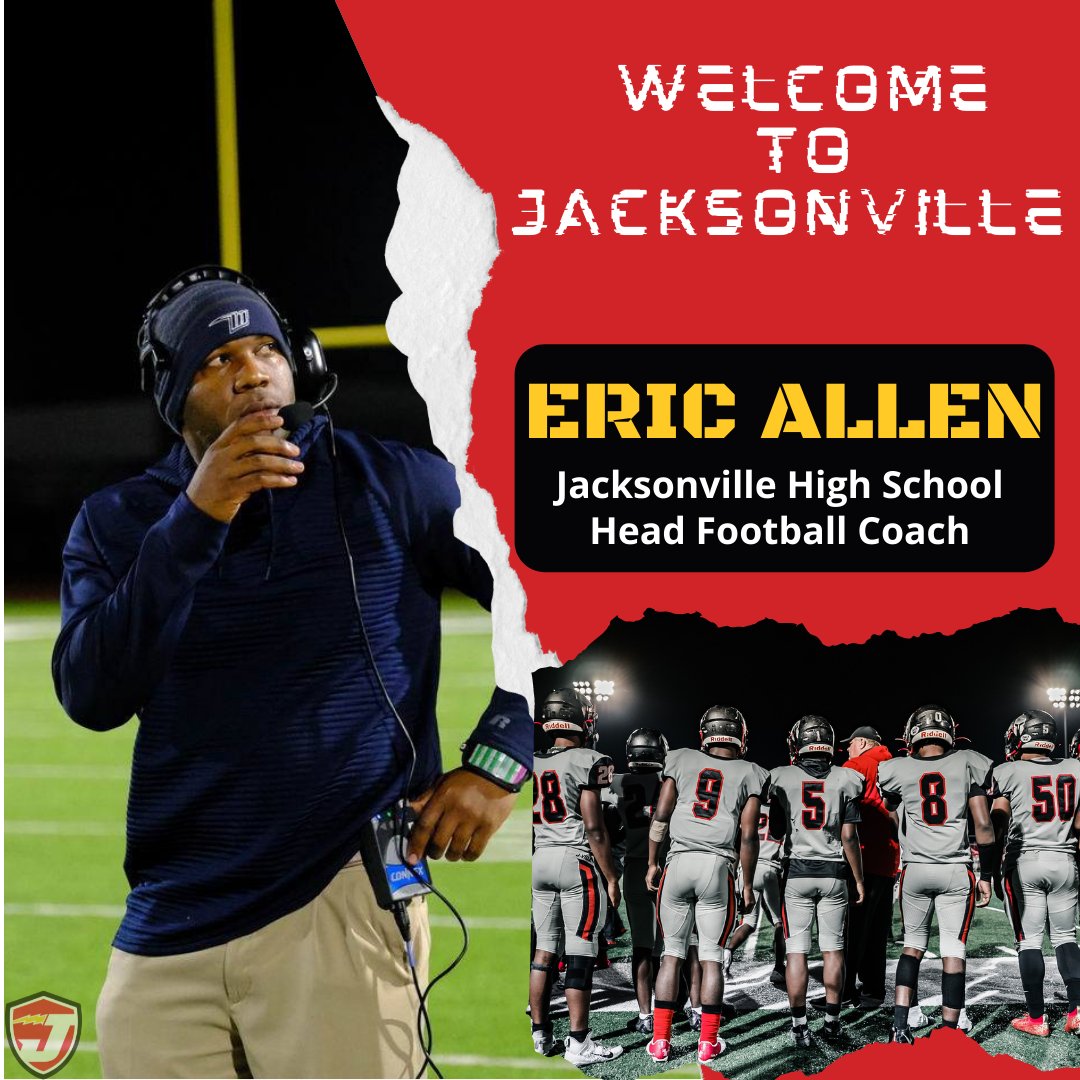 <a href="/JNPSD1/">JNPSD</a>  would like to welcome Eric Allen to the Titan family. He is the new head football coach at Jacksonville High School. The Gurdon, Arkansas native has 15 years of coaching experience. Coach Allen comes to Jacksonville after working at LR Christian. 
#JNPTitans