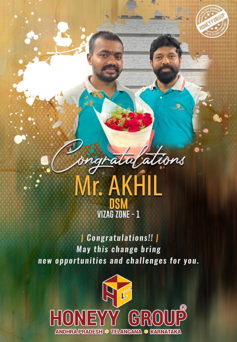 HoneyyGroup's tweet photo. Congratulations to you on assuming new responsibilities. May this change bring a new phase in your life. All the very best for your future endeavors.
#Congratulations #moreResponsibilities #careergrowth #futureEndeavors #FutureGrowth #HoneyyGroupEmployees https://t.co/EaroEbES6C