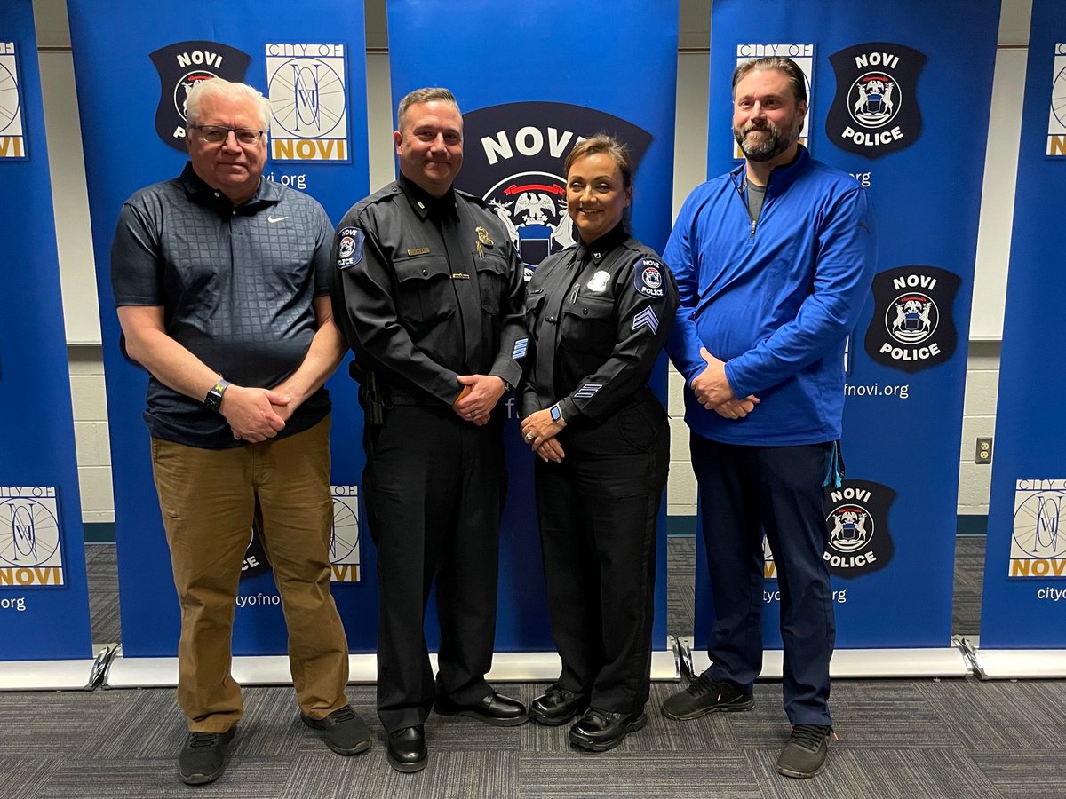 cityofnovi's tweet photo. It was a special day in Novi as @ChiefZinser announced the promotion of Kristie Gruenwald & Jason Meier to the rank of @NoviPolice Commander. #Novi #PublicTrust #PartnersWithOurCommunity https://t.co/Wcqi6s06Pv