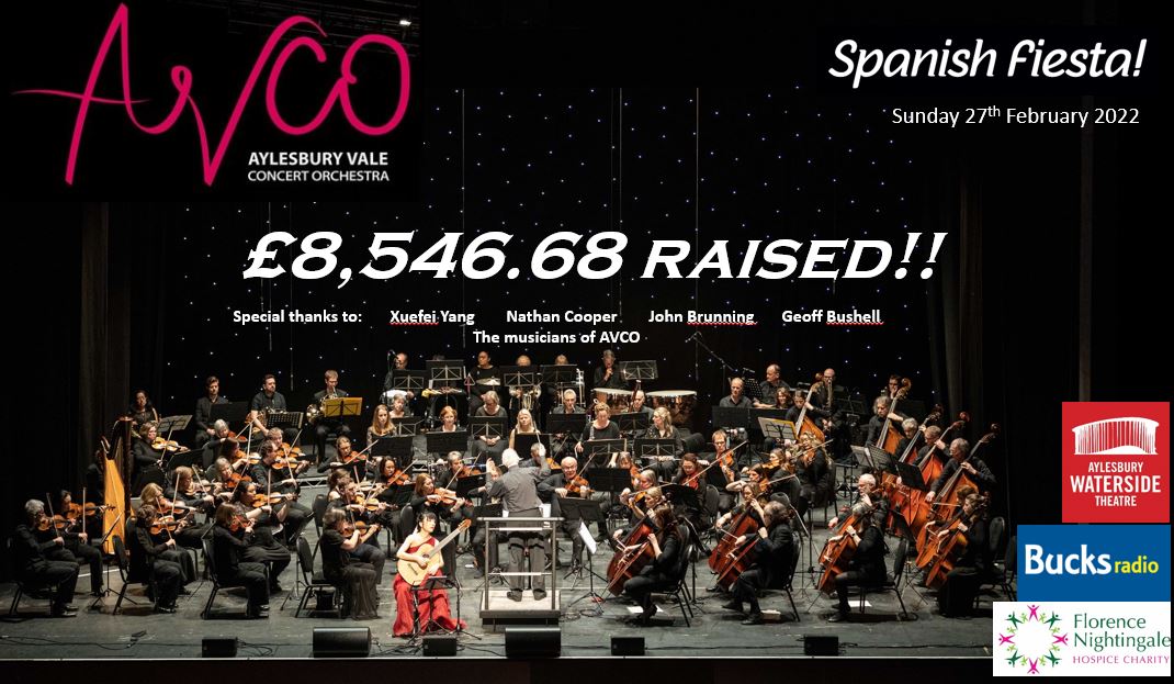 Amazing amount of money raised from our concert in February for <a href="/fnhcofficial/">Florence Nightingale Hospice Charity 💙</a> 
<a href="/XuefeiYang/">Xuefei Yang 杨雪霏</a> <a href="/Johnbrunning/">John Brunning</a> <a href="/njcooper1975/">Nathan Cooper</a>  <a href="/YourBucksRadio/">Bucks Radio</a> 
@TringRadio <a href="/WycombeSound/">Wycombe Sound</a> <a href="/TheWaterside1/">Aylesbury Waterside</a> <a href="/aylesburytc/">Aylesbury Town Council</a> @BarnesRoffe 
Till next time!!