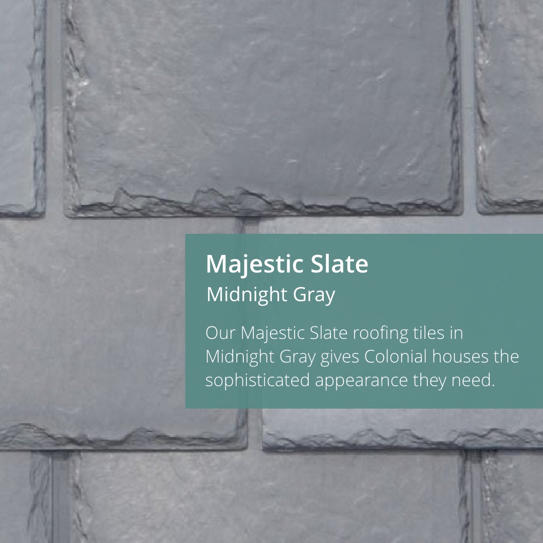 EcoStarLLC's tweet photo. Colonial homes are known for their formal look. 

Our Majestic Slate roofing tiles in Midnight Gray give Colonial houses a sophisticated appearance. 

Use our visualizer tool to see yours: https://t.co/mBVuu2HmM4

#homeinspiration #homedesign #homeimprovement https://t.co/TZqAlrkd2W
