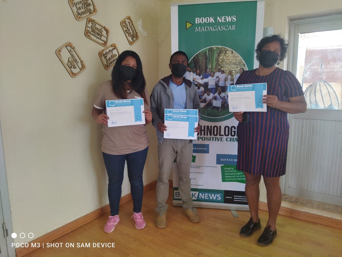 BookNewsMada's tweet photo. Nous avons eu l'honneur de former ces trois merveilleux 𝒔𝒆𝒍𝒇-𝒎𝒂𝒅𝒆 𝒎𝒆𝒏 au métier de #communitymanagement et au #marketingdigital. 🥰 Merci à ceux qui nous ont recommandés! ☺️☺️
#BookNewsMadagascar #TechnologiesForPositiveChange https://t.co/rdVVv9K3Ca