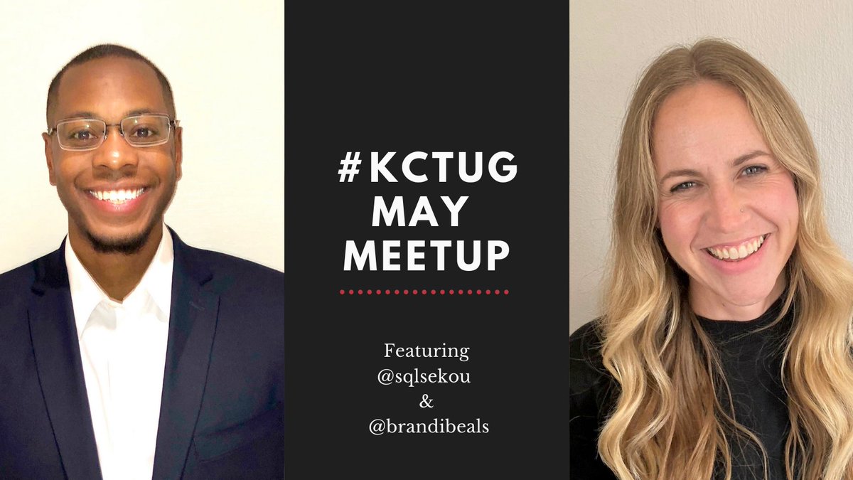 What's up #DataFam! We would like to invite you to join this Monday for the #KCTUG May Meetup! We are so excited to welcome <a href="/sqlsekou/">Sekou Tyler</a> &amp; <a href="/brandibeals/">Brandi Beals</a> to the TUG this month! Please sign up at the link below!
usergroups.tableau.com/kansascity/kct…
<a href="/DatVizGuy/">jay farias</a> <a href="/HipsterVizNinja/">📊Sean Miller 🎧</a>