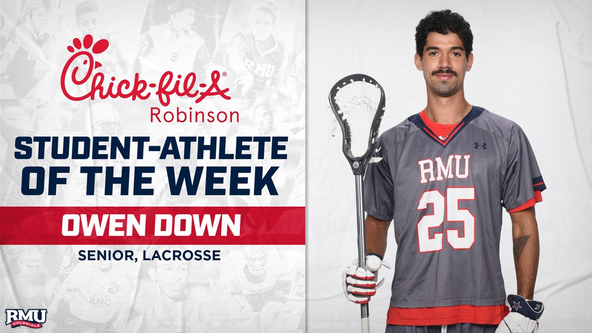 RMU Athletics (@rmuathletics) on Twitter photo Here they are! Your <a href="/CFARobinson/">Chick-fil-A Robinson</a> RMU Student-Athletes of the Week for April 27, 2022!
π₯: Erika Bell - <a href="/RMUSoftball/">RMU Softball</a>
π₯: Owen Down - <a href="/RMUMLacrosse/">RMU Menβs Lacrosse</a>
#BobbyMo | π΅βͺπ΄ Here they are! Your <a href="/CFARobinson/">Chick-fil-A Robinson</a> RMU Student-Athletes of the Week for April 27, 2022!
π₯: Erika Bell - <a href="/RMUSoftball/">RMU Softball</a>
π₯: Owen Down - <a href="/RMUMLacrosse/">RMU Menβs Lacrosse</a>
#BobbyMo | π΅βͺπ΄