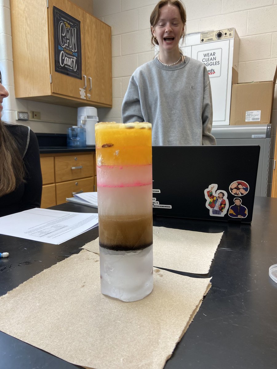SeanKira's tweet photo. Today APES students analyzed ice cores to determine climate changes over time. https://t.co/tgHZQBl9Nv