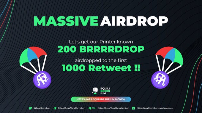 ?BRRRRDROP tokens as a gift to the first comers!
This will allow you to earn free BRRRRSHARE tokens ?
Our