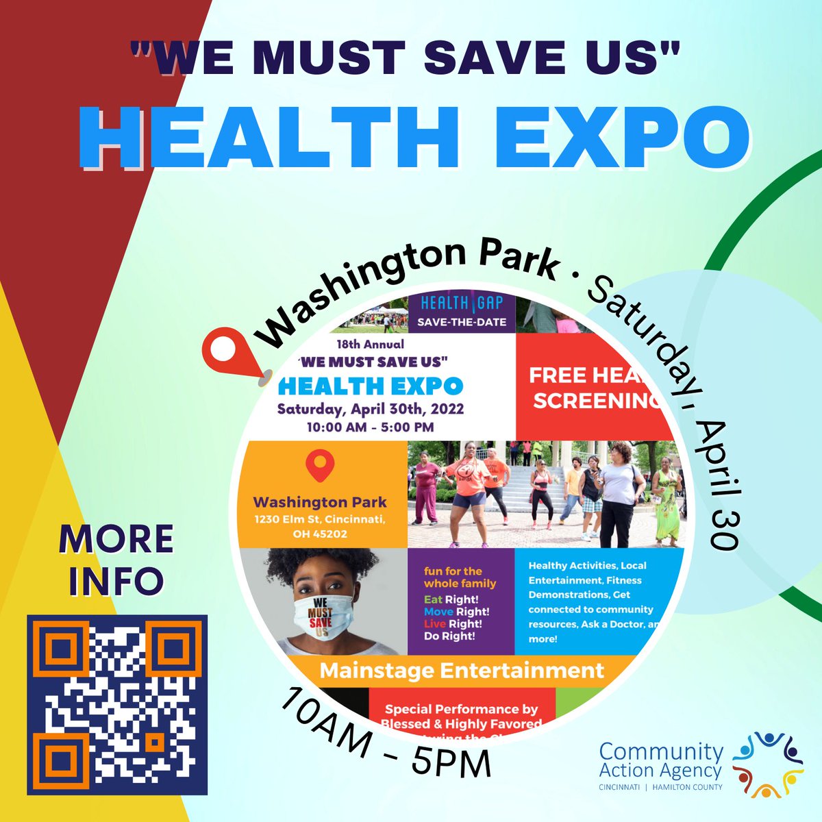CincyCAA's tweet photo. Join us at @CCHGCincy Health Expo, this Saturday 10 AM - 5 PM at Washington Park. CAA will be onsite to provide information about our @CAAHeadStart program and supportive services. We hope to see you there! #WeMustSaveUs #CincyCAA #ClosingtheHealthGap
https://t.co/Vjoto3hTxN https://t.co/ycXysHBhy2