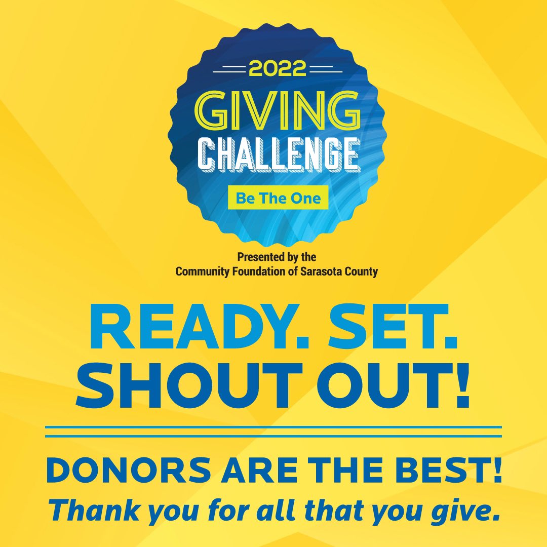 Community Foundation of Sarasota County (@cfsarasota) on Twitter photo Final Donor Shout Out winner ππ½ππ½: Congrats to <a href="/PalmettoHigh/">ππΌππππππ ππππ ππππππ</a> <a href="/GoBeyondFL/">Beyond the Spectrum Education Center & ABA Clinic</a> <a href="/ProspectRiding/">Prospect Riding Center, a 501(c)3 nonprofit</a> <a href="/palofmanatee/">Manatee PAL</a> Thank you for showing how to #BeTheOne in the #GivingChallenge2022 Visit GivingChallenge.org for results! Final Donor Shout Out winner ππ½ππ½: Congrats to <a href="/PalmettoHigh/">ππΌππππππ ππππ ππππππ</a> <a href="/GoBeyondFL/">Beyond the Spectrum Education Center & ABA Clinic</a> <a href="/ProspectRiding/">Prospect Riding Center, a 501(c)3 nonprofit</a> <a href="/palofmanatee/">Manatee PAL</a> Thank you for showing how to #BeTheOne in the #GivingChallenge2022 Visit GivingChallenge.org for results!