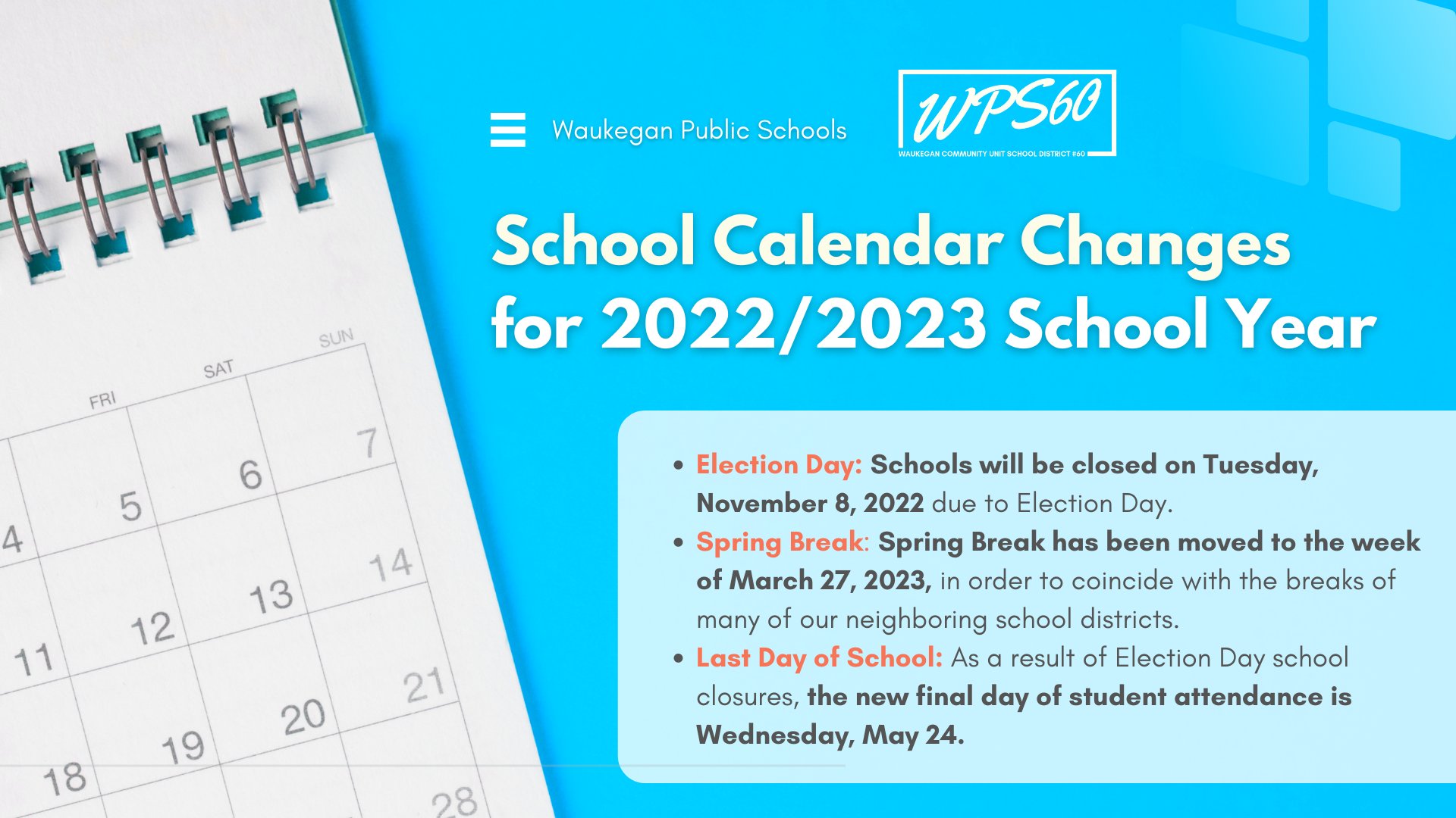 Waukegan Public Schools on Twitter: quot We have three changes to next year Waukegan Public Schools on Twitter: quot We have three changes to next year