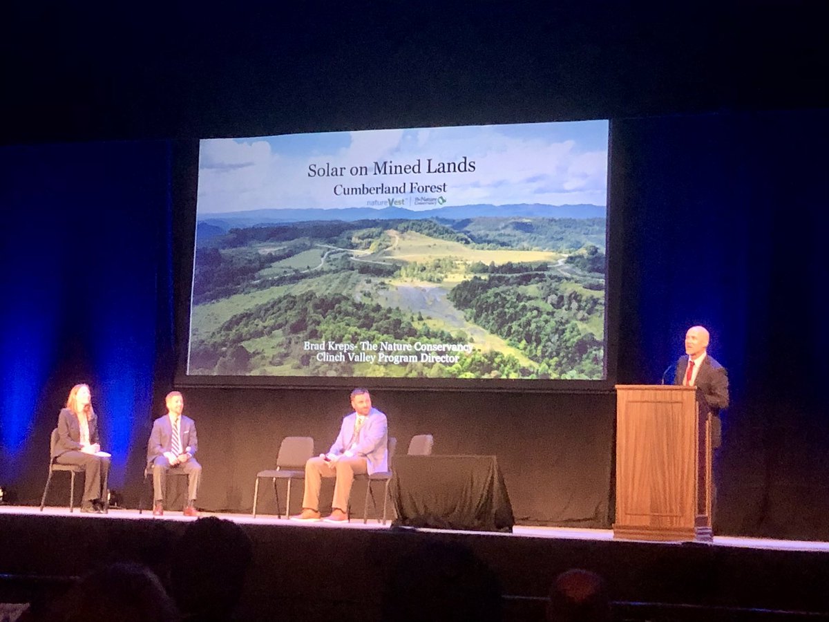 carrieella's tweet photo. Inspiring program underway at the @VASolarSummit including #solar project developments on abandoned mine lands, brownfields and previously disturbed lands. Thx to leadership from @Nature_VA @Virginia_Energy @SunTribeSolar @DominionEnergy @EPA 👏 👏 👏 #vasolarsummit #virginia https://t.co/MwIhgdfThv