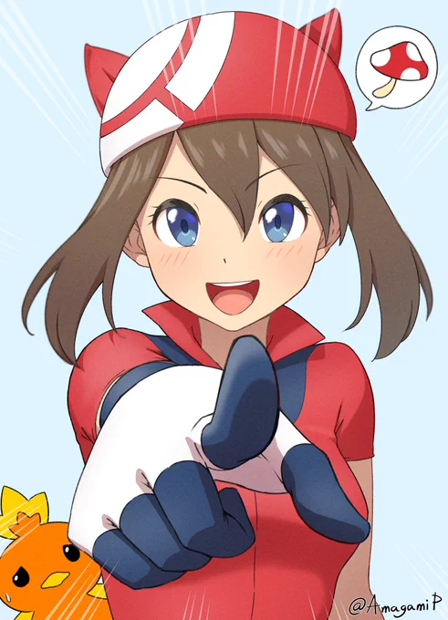 #好きなキャラ100人描く①ハルカアニポケでアチャモに「きのこ!」って指示するシーンがずっと記憶に残ってるんですよね〜 