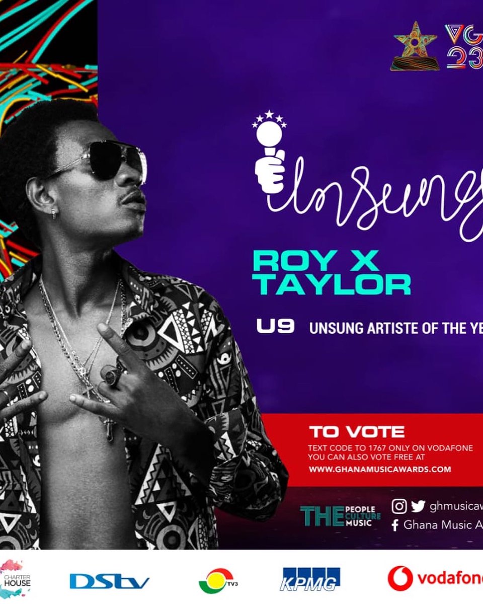 Kindly text U9 to 1767 on Vodafone network , support Roy X Taylor to win Unsang artist of the year. 
 #VGMA23  #vgma23unsung  profile video !!! #christ #taylormadeep