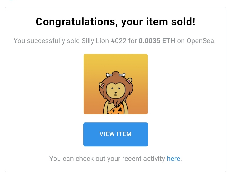 🚨 Sold! 🦁

Today we are welcoming a new silly lionz family member @cryptogamed Welcome to the family mate and much thanks your support it's great to have you here 💙💙

#NFTCommunity #NFTsales
#opensea #NFTs