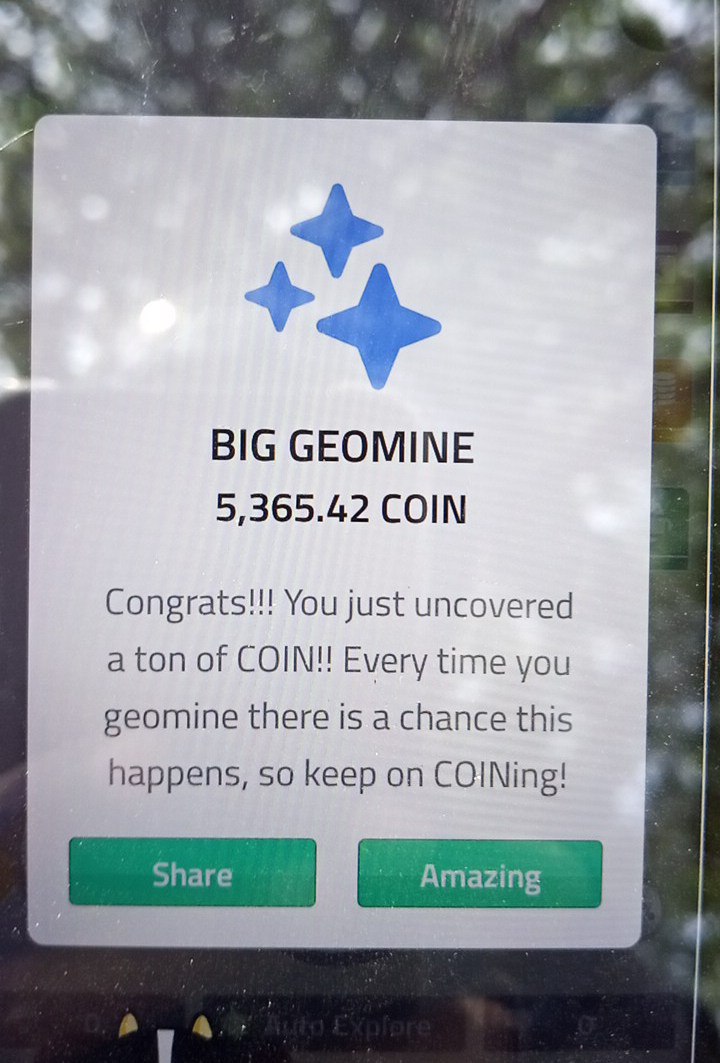 Profit_Holic's tweet photo. My biggest BigGeomine in 20 months mining. https://t.co/L0ZfBlwVdV