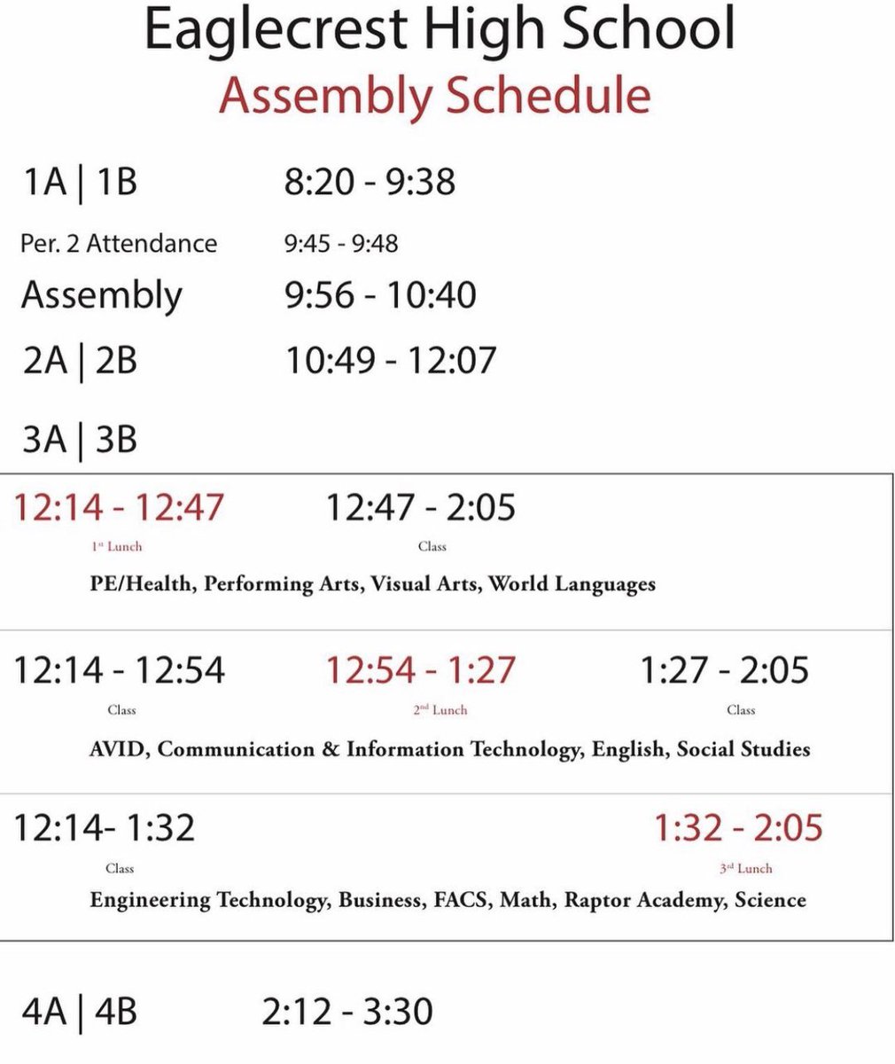 Excellence assembly schedule today!
